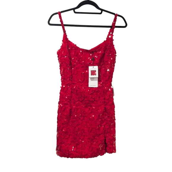 NWT Nadine Merabi Karlie Red Sequin Mini Dress Size XS/2 - Picture 3 of 15